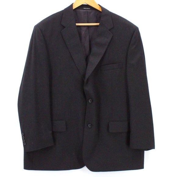 Joseph Feiss Blazer Mens Black Two Button Front 100% Wool Size 48 Short/46 Waist - Picture 1 of 10